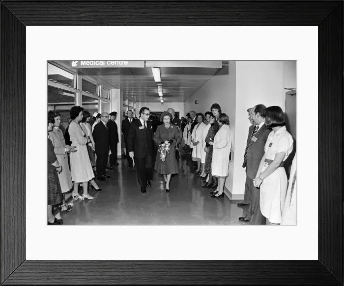 Framed Print : Queen Elizabeth II opens the Royal Surrey County Hospital Framed Print : Queen Elizabeth II opens the Royal Surrey County Hospital