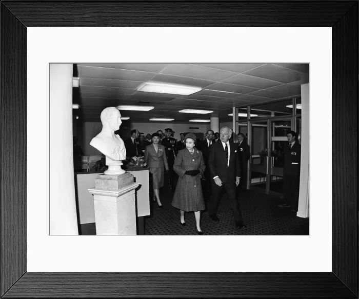Framed Print : Queen Elizabeth II opens the Royal Surrey County Hospital Framed Print : Queen Elizabeth II opens the Royal Surrey County Hospital