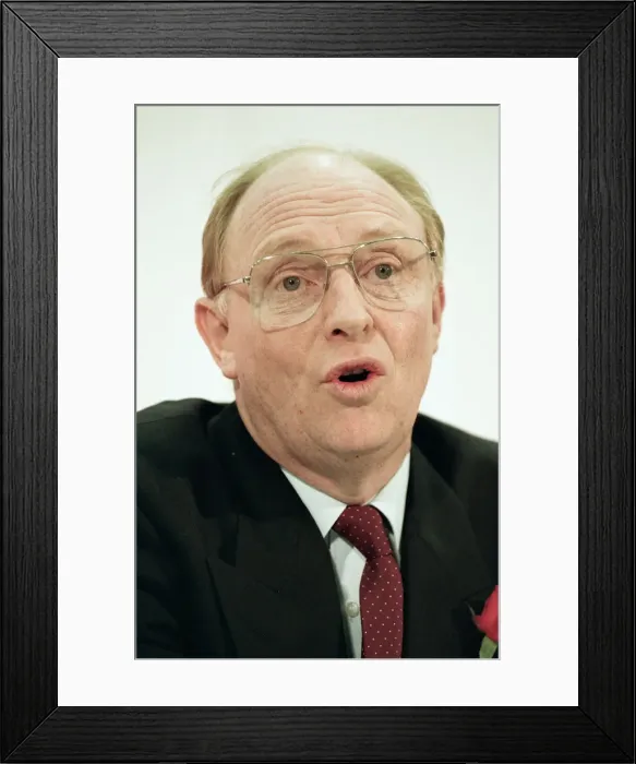 Framed Print : Labour leader Neil Kinnock visits Redditch, Worcestershire Framed Print : Labour leader Neil Kinnock visits Redditch, Worcestershire