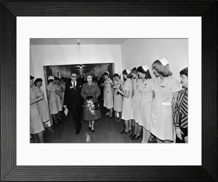 Framed Print : Queen Elizabeth II opens the Royal Surrey County Hospital
