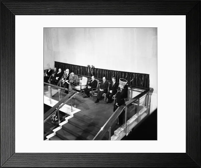 Framed Print : King Olav V of Norway officially opens the new Civic Centre in Newcastle Framed Print : King Olav V of Norway officially opens the new Civic Centre in Newcastle