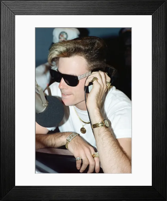 Framed Print : Vanilla Ice visits Capital Radio, London. 10th April 1991 Framed Print : Vanilla Ice visits Capital Radio, London. 10th April 1991