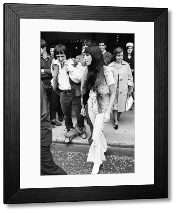 Framed Print : Sonny Bono & Cher, American music duo, who currently have a number one single in the US Framed Print : Sonny Bono & Cher, American music duo, who currently have a number one single in the US