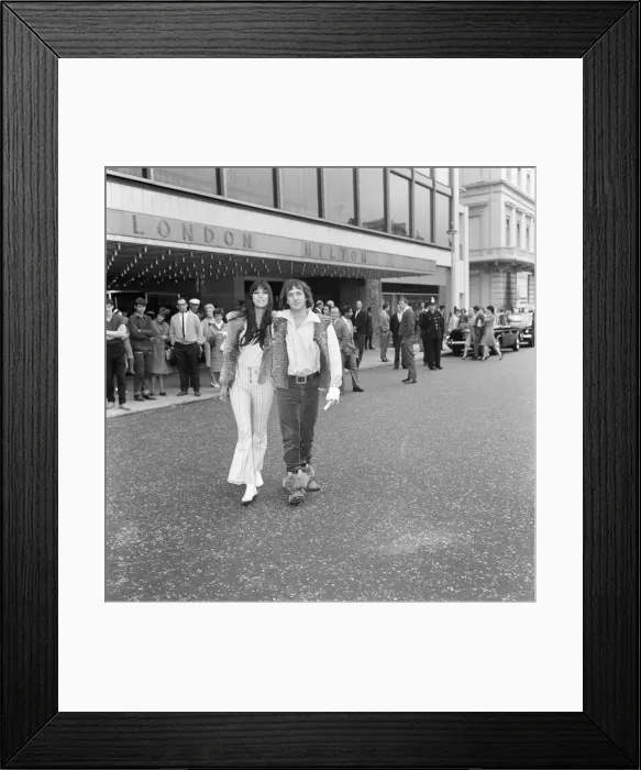 Framed Print : Sonny Bono & Cher, American music duo, who currently have a number one single in the US Framed Print : Sonny Bono & Cher, American music duo, who currently have a number one single in the US