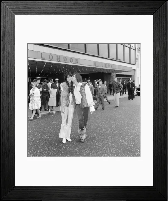 Framed Print : Sonny Bono & Cher, American music duo, who currently have a number one single in the US