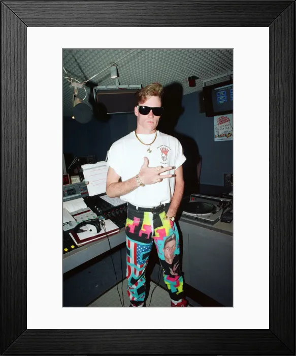 Framed Print : Vanilla Ice visits Capital Radio, London. 10th April 1991 Framed Print : Vanilla Ice visits Capital Radio, London. 10th April 1991