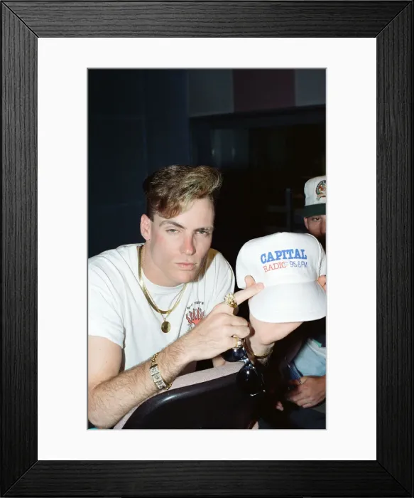 Framed Print : Vanilla Ice visits Capital Radio, London. 10th April 1991