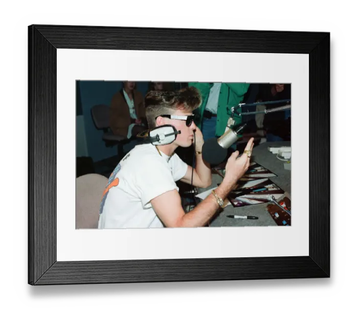 Framed Print : Vanilla Ice visits Capital Radio, London. 10th April 1991
