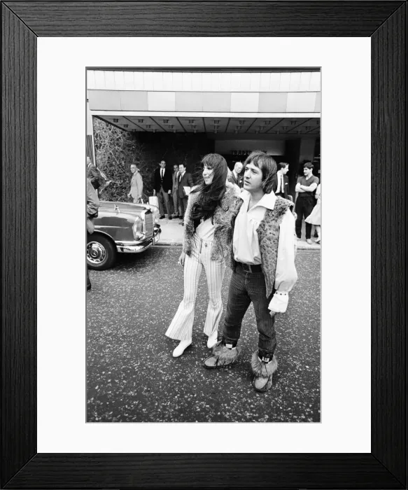 Framed Print : Sonny Bono & Cher, American music duo, who currently have a number one single in the US Framed Print : Sonny Bono & Cher, American music duo, who currently have a number one single in the US