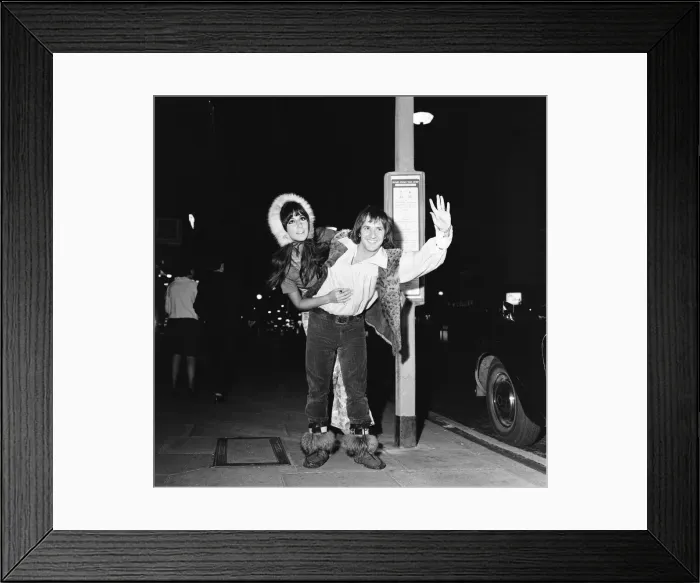 Framed Print : Sonny Bono & Cher, American music duo, who currently have a number one single in the US Framed Print : Sonny Bono & Cher, American music duo, who currently have a number one single in the US