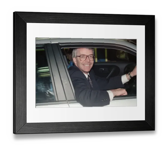 Framed Print : Prime Minister John Major visiting a Nissan car factory. 29th March 1992 Framed Print : Prime Minister John Major visiting a Nissan car factory. 29th March 1992
