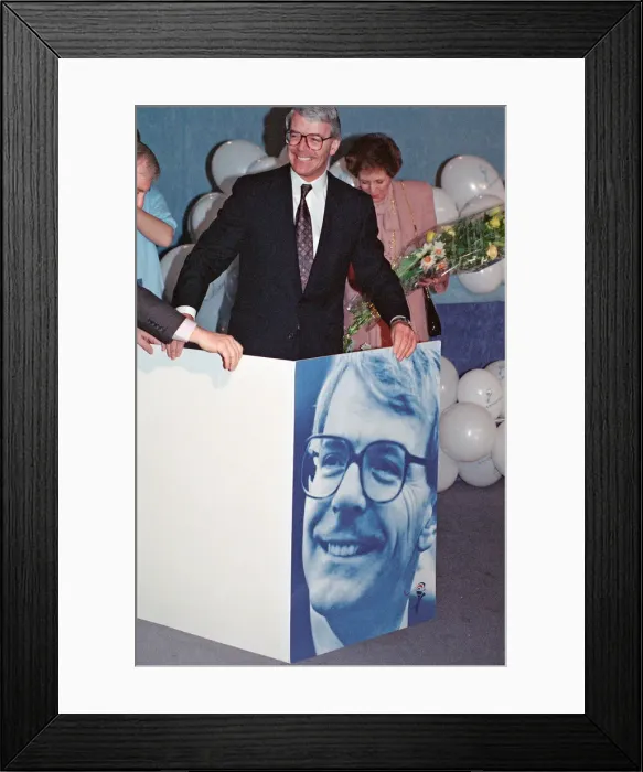 Framed Print : Prime Minister John Major pictured on his 49th birthday. 29th March 1992