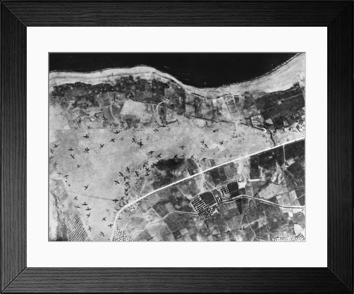 Framed Print : RAF bombing of Maleme Aerodrome in Crete. Maleme aerodrome, Crete Framed Print : RAF bombing of Maleme Aerodrome in Crete. Maleme aerodrome, Crete