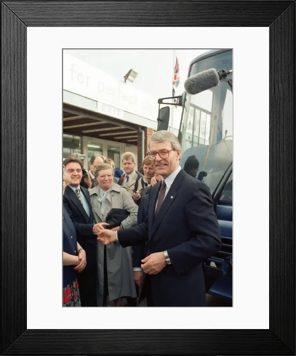 Framed Print : Prime Minister John Major in York, during the general election campaign. 26th March 1992 Framed Print : Prime Minister John Major in York, during the general election campaign. 26th March 1992