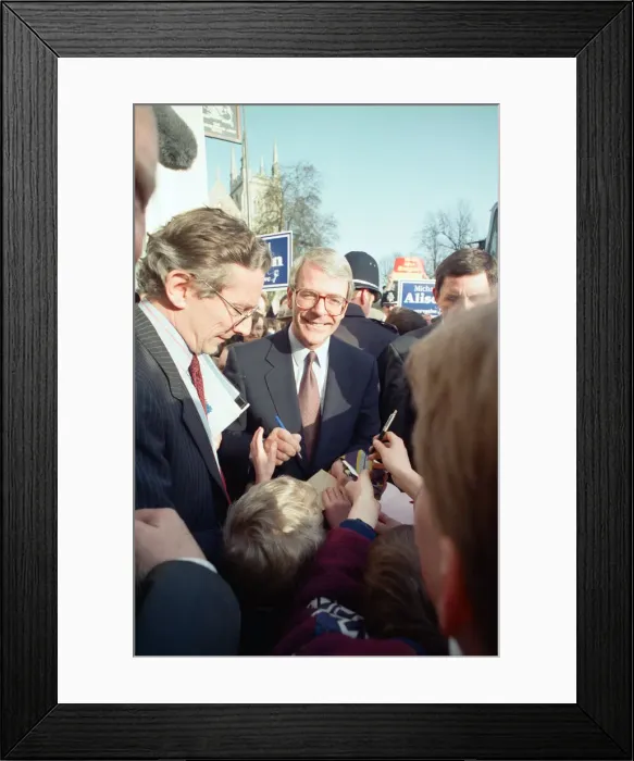 Framed Print : Prime Minister John Major in York, during the general election campaign. 26th March 1992 Framed Print : Prime Minister John Major in York, during the general election campaign. 26th March 1992