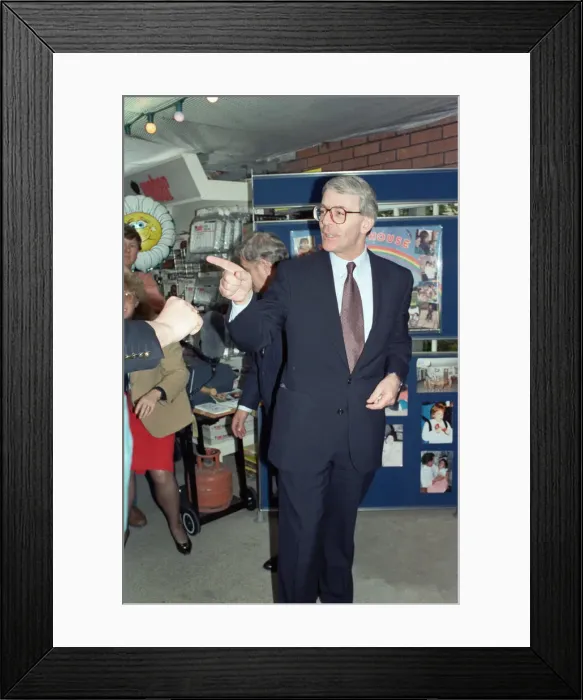 Framed Print : Prime Minister John Major in York, during the general election campaign. 26th March 1992 Framed Print : Prime Minister John Major in York, during the general election campaign. 26th March 1992