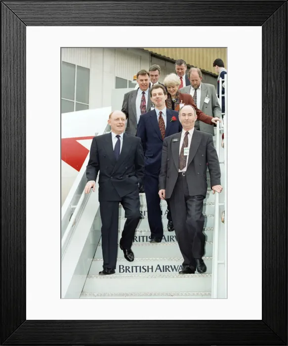 Framed Print : Labour leader Neil Kinnock visits the British Airways training centre at Heathrow Airport Framed Print : Labour leader Neil Kinnock visits the British Airways training centre at Heathrow Airport
