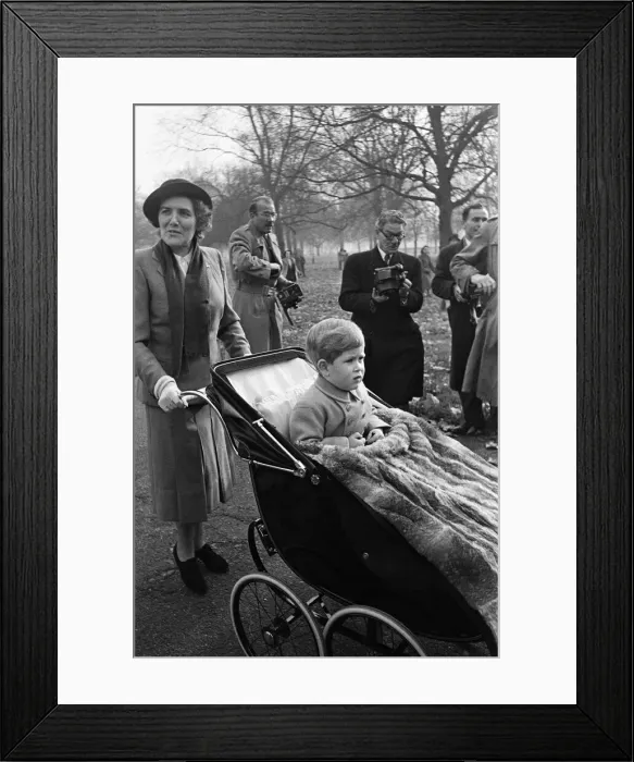 Framed Print : Prince Charles on his 3rd birthday with his Nanny Miss Helen Lightbody in Green Park Framed Print : Prince Charles on his 3rd birthday with his Nanny Miss Helen Lightbody in Green Park