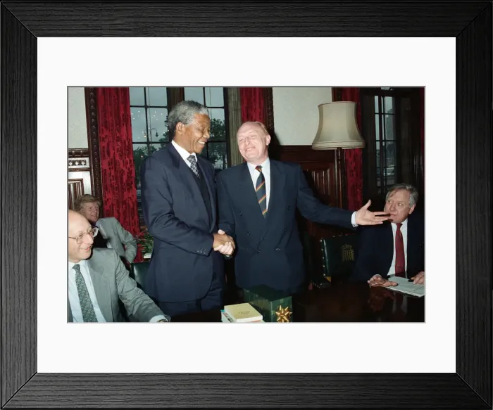 Framed Print : Leader of the Labour party Neil Kinnock meets Nelson Mandela. 4th July 1990 Framed Print : Leader of the Labour party Neil Kinnock meets Nelson Mandela. 4th July 1990