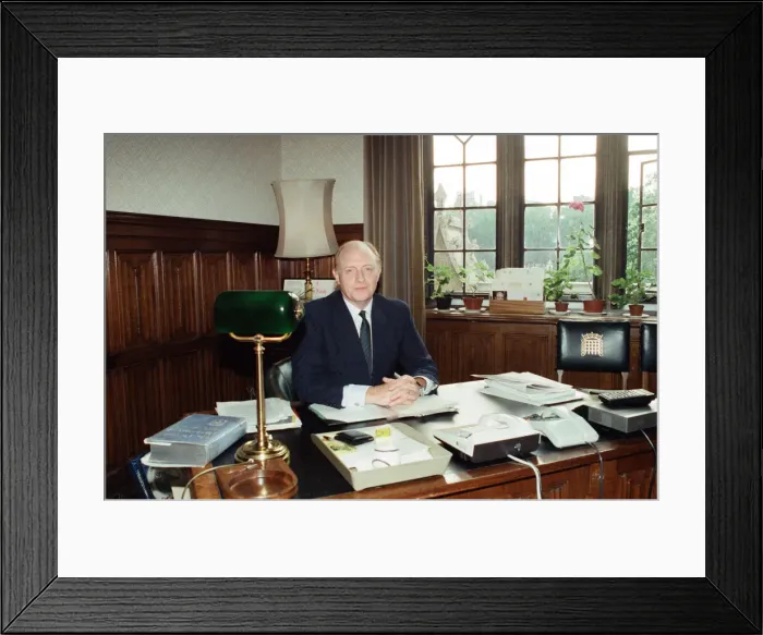 Framed Print : Leader of the Labour party Neil Kinnock in his office. 11th July 1990