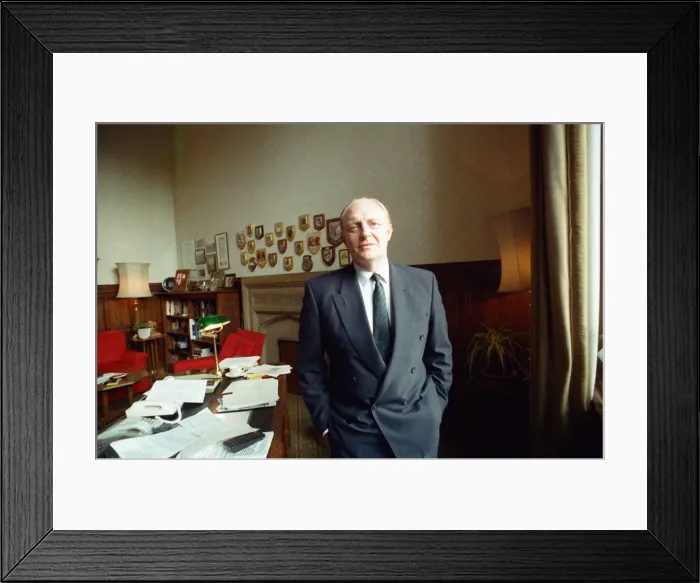 Framed Print : Leader of the Labour party Neil Kinnock in his office. 11th July 1990 Framed Print : Leader of the Labour party Neil Kinnock in his office. 11th July 1990