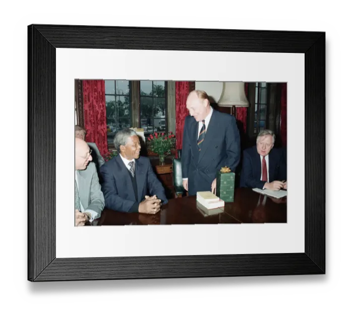 Framed Print : Leader of the Labour party Neil Kinnock meets Nelson Mandela. 4th July 1990 Framed Print : Leader of the Labour party Neil Kinnock meets Nelson Mandela. 4th July 1990