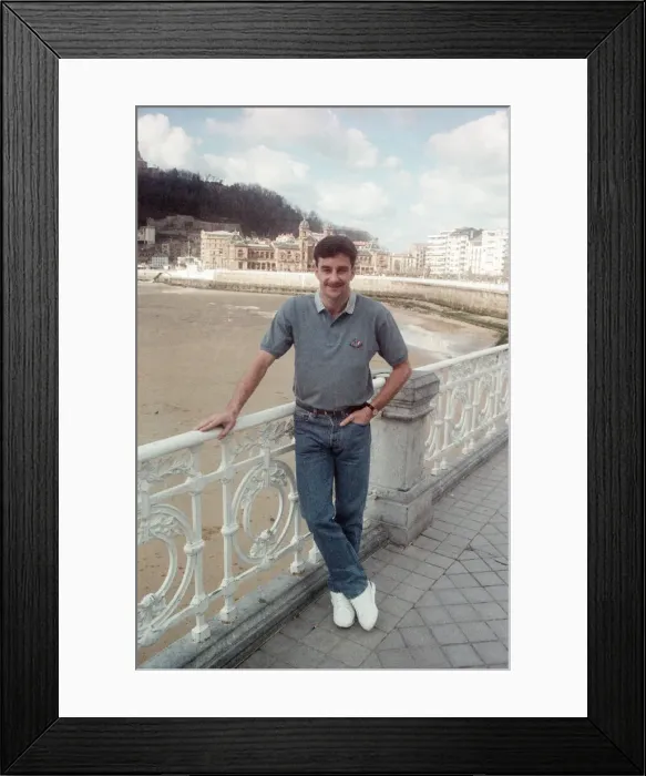 Framed Print : Real Sociedad footballer John Aldridge in San Sebastian, Spain. 5th March 1990