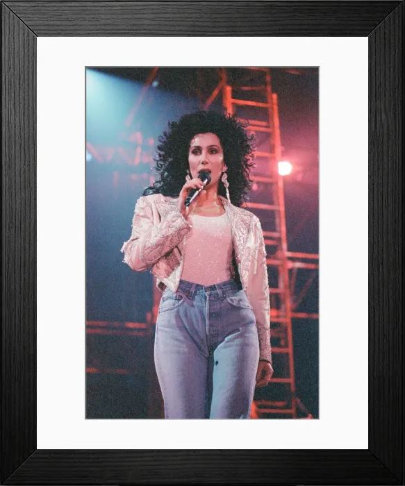 Framed Print : Cher, American singer, Heart of Stone Tour, concert at the Point Theatre, Dublin, Ireland Framed Print : Cher, American singer, Heart of Stone Tour, concert at the Point Theatre, Dublin, Ireland