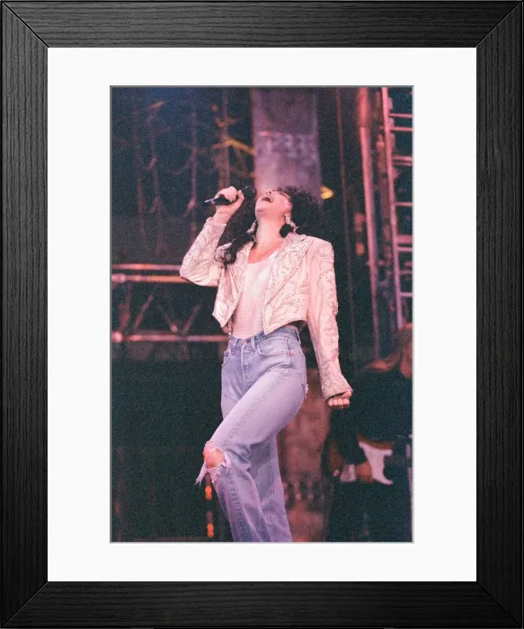 Framed Print : Cher, American singer, Heart of Stone Tour, concert at the Point Theatre, Dublin, Ireland