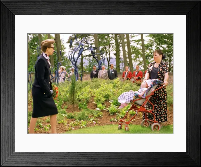 Framed Print : Princess Anne opens Rachael House Childrens Hospice Kinross Suzanne Sutherland in wheel