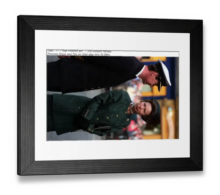Framed Print : Princess Anne with husband Tim Laurence in Edinburgh for VE Day Service
