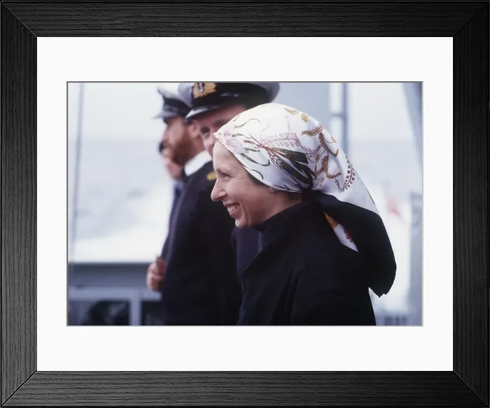 Framed Print : Princess Anne the Princess Royal on visit to HMS Spey minesweeper June 1987