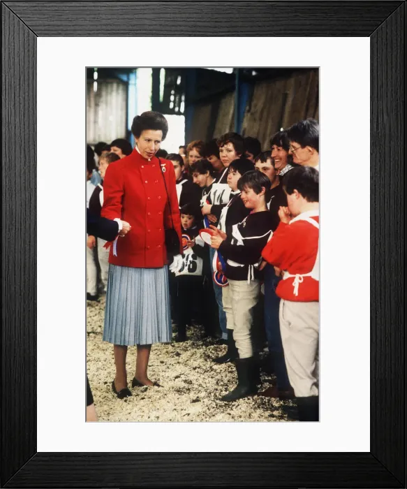 Framed Print : Princess Anne on walkabout in Ayrshire Scotland 1989 talking to disabled riders