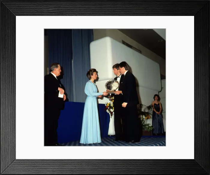 Framed Print : Dan Travers receives award from Princess Anne January 1987 Framed Print : Dan Travers receives award from Princess Anne January 1987
