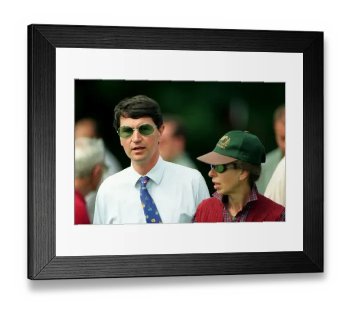 Framed Print : Tim Lawrence August 98 With his wife Princess Anne at horse trials at their