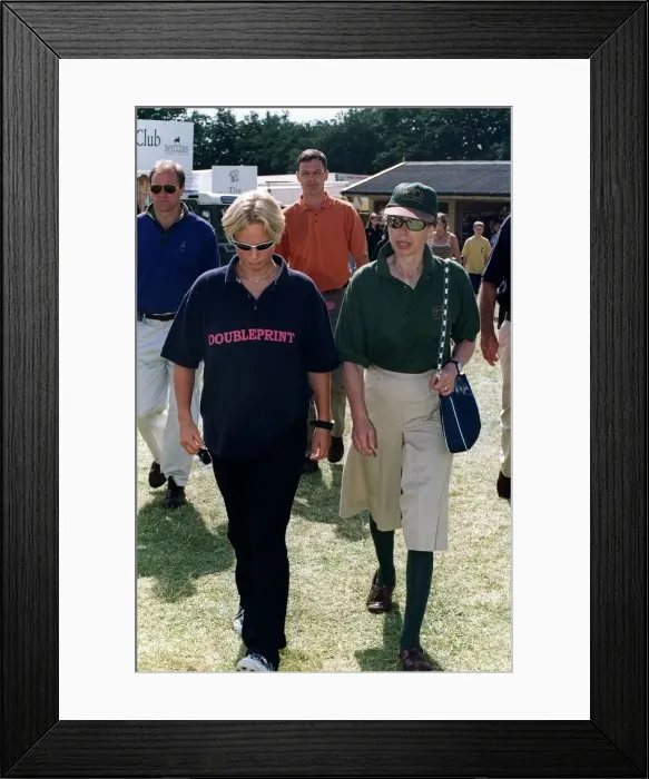 Framed Print : Princess Anne August 98 At horse trials at her Gatcombe Park home with daughter