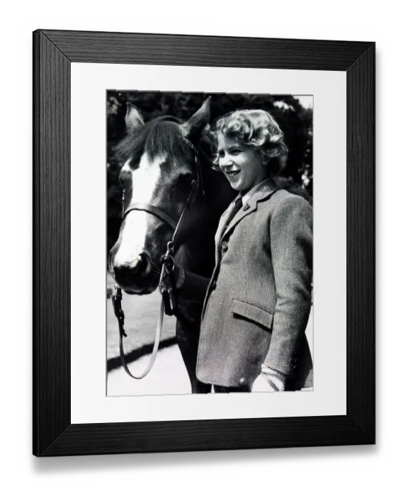 Framed Print : PRINCESS ANNE AGED NINE WITH HER PONY GREENSLEEVES Picture taken circa 1st Framed Print : PRINCESS ANNE AGED NINE WITH HER PONY GREENSLEEVES Picture taken circa 1st