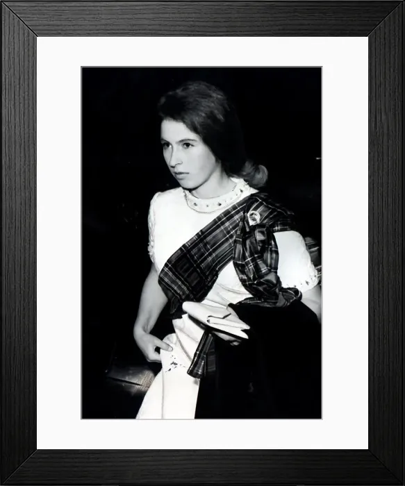 Framed Print : Princess Anne at Perth Hunt ball in 1968 wearing tartan sash Framed Print : Princess Anne at Perth Hunt ball in 1968 wearing tartan sash