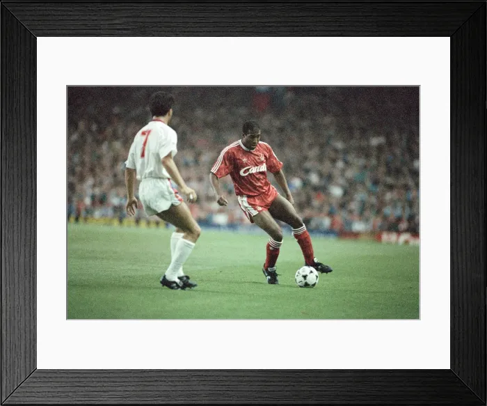 Framed Print : Liverpool 9-0 Crystal Palace, Division One match held at Anfield, Liverpool. John Barnes Framed Print : Liverpool 9-0 Crystal Palace, Division One match held at Anfield, Liverpool. John Barnes