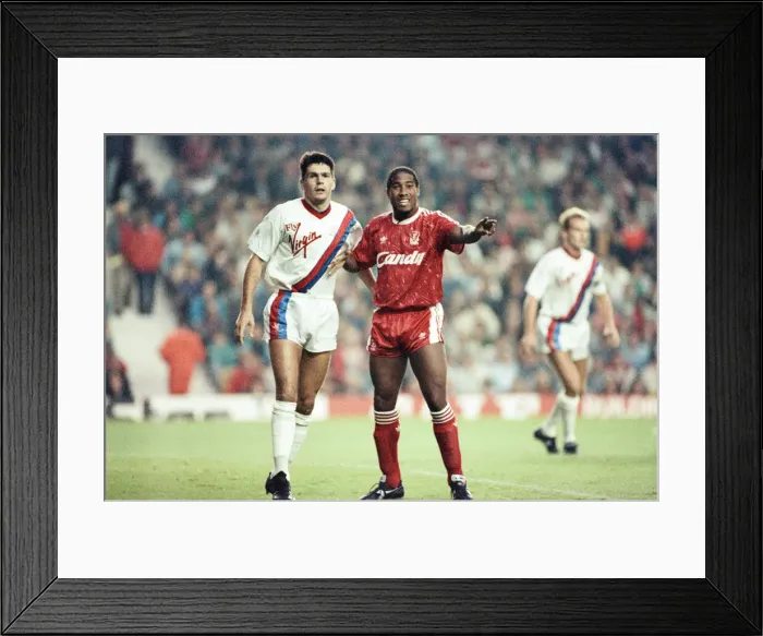Framed Print : Liverpool 9-0 Crystal Palace, Division One match held at Anfield, Liverpool. John Barnes Framed Print : Liverpool 9-0 Crystal Palace, Division One match held at Anfield, Liverpool. John Barnes