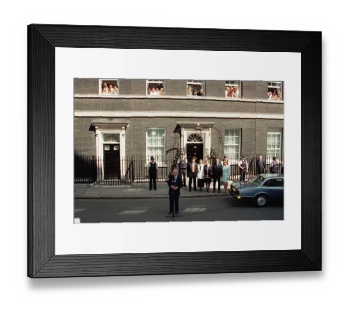 Framed Print : John Major, former Conservative Prime Minister leaves number 10 Downing Street after