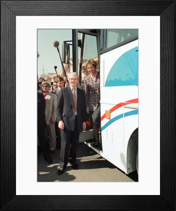 Framed Print : Prime Minister John Major and wife Norma pictured during the general election campaign Framed Print : Prime Minister John Major and wife Norma pictured during the general election campaign
