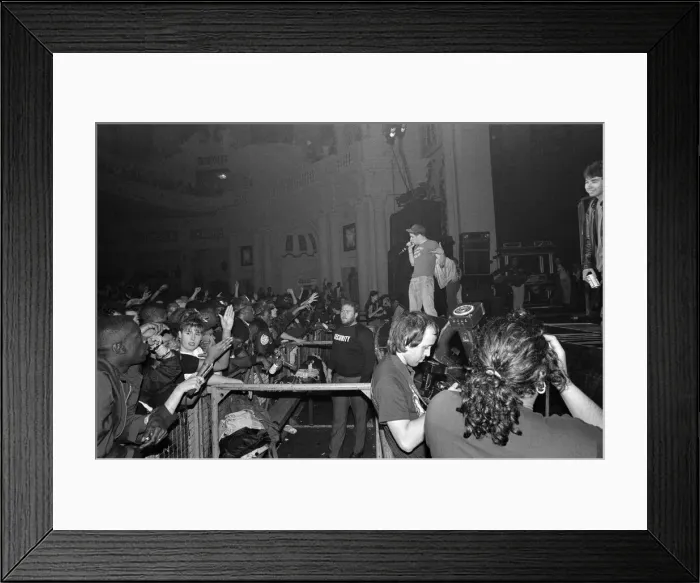 Framed Print : The Beastie Boys performing at Brixton Academy, London. 24th May 1987 Framed Print : The Beastie Boys performing at Brixton Academy, London. 24th May 1987