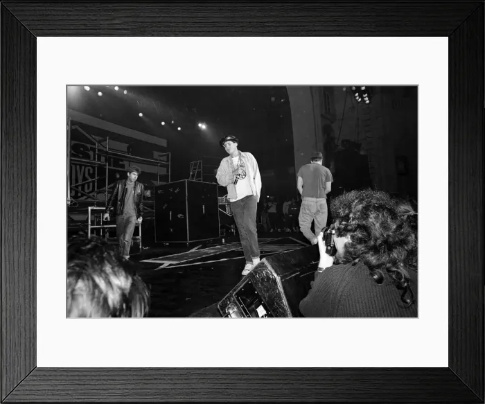 Framed Print : The Beastie Boys performing at Brixton Academy, London. 24th May 1987 Framed Print : The Beastie Boys performing at Brixton Academy, London. 24th May 1987