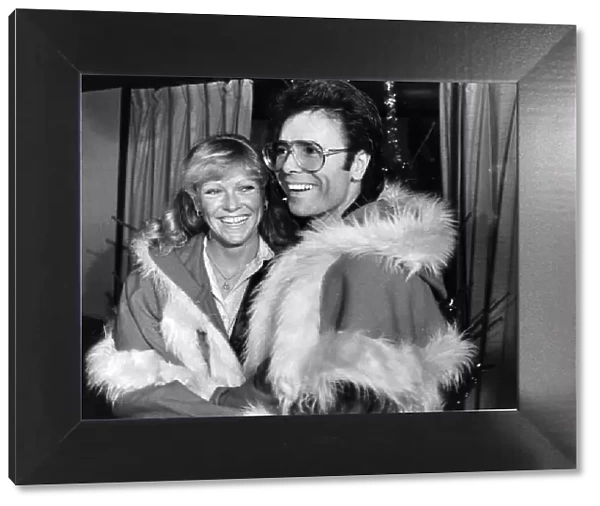 Sue Barker and Cliff Richard laughing during Variety Club lunch - December 1983