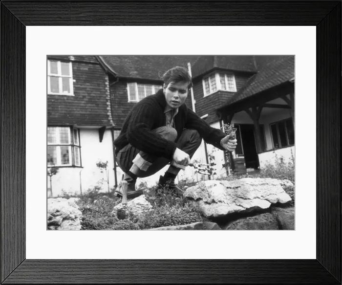 Framed Print : CLIFF RICHARD GARDENING AT HIS NEW HOME - 10TH NOVEMBER 1963 Framed Print : CLIFF RICHARD GARDENING AT HIS NEW HOME - 10TH NOVEMBER 1963