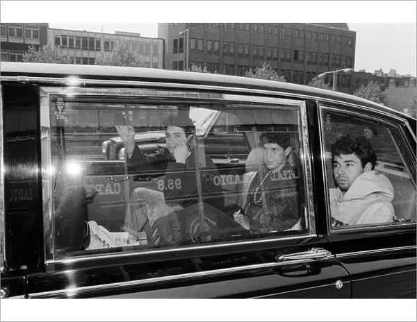 The Beastie Boys leaving Capital Radio in a car, Adam Horovitz (Ad-Rock)