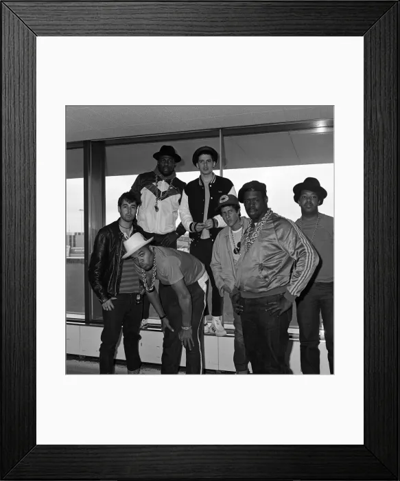 Framed Print : The Beastie Boys at London Airport with some members of Run-DMC. 12th May 1987 Framed Print : The Beastie Boys at London Airport with some members of Run-DMC. 12th May 1987