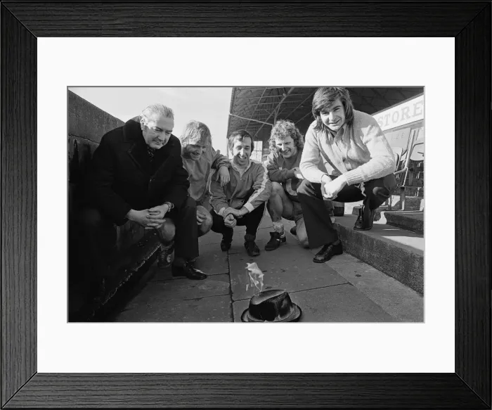 Framed Print : Middlesbrough Football players burn Teesside Evening Gazette Sports reporter Cliff