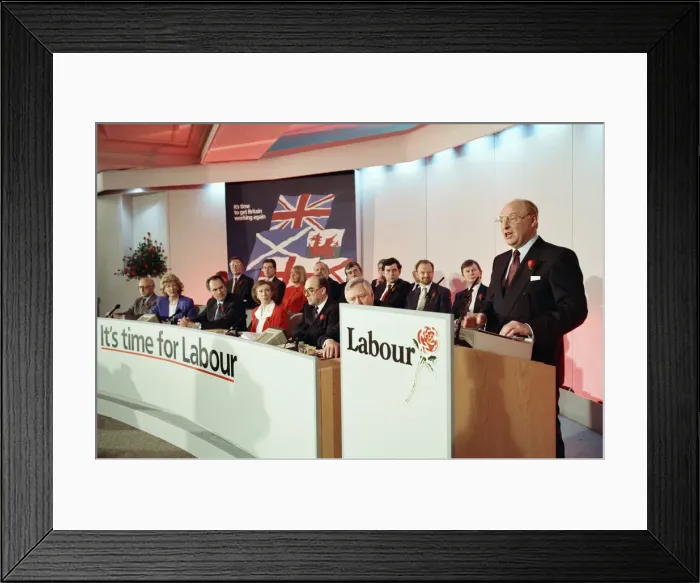 Framed Print : Neil Kinnock launches the Labour Party manifesto It Framed Print : Neil Kinnock launches the Labour Party manifesto It